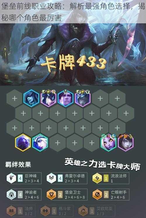 堡垒前线职业攻略:解析最强角色选择,揭秘哪个角色最厉害
