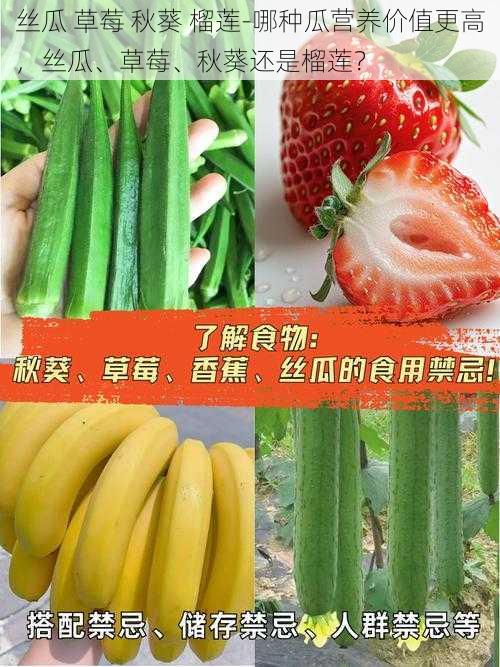 丝瓜 草莓 秋葵 榴莲-哪种瓜营养价值更高,丝瓜、草莓、秋葵还是榴莲?