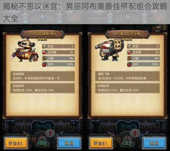 揭秘不思议迷宫:男巫冈布奥最佳搭配组合攻略大全