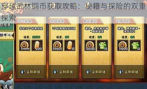 穿越武林铜币获取攻略:秘籍与探险的双重探索