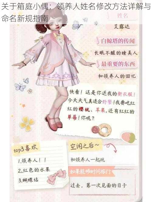 关于箱庭小偶:领养人姓名修改方法详解与命名新规指南