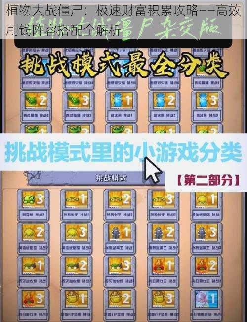 植物大战僵尸:极速财富积累攻略——高效刷钱阵容搭配全解析