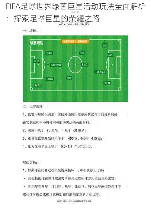 FIFA足球世界绿茵巨星活动玩法全面解析:探索足球巨星的荣耀之路