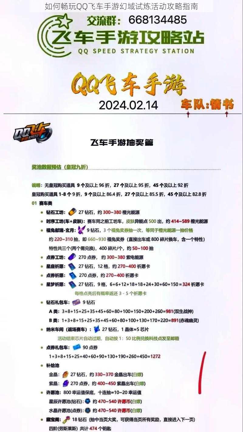 如何畅玩QQ飞车手游幻域试炼活动攻略指南