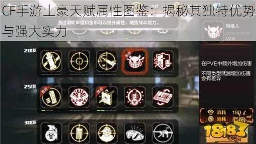 CF手游土豪天赋属性图鉴:揭秘其独特优势与强大实力