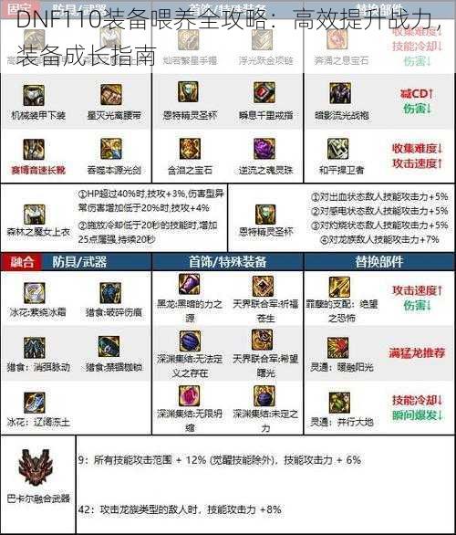 DNF110装备喂养全攻略:高效提升战力,装备成长指南