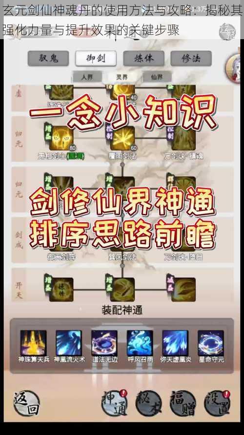 玄元剑仙神魂丹的使用方法与攻略:揭秘其强化力量与提升效果的关键步骤