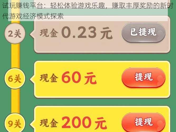 试玩赚钱平台:轻松体验游戏乐趣,赚取丰厚奖励的新时代游戏经济模式探索