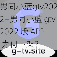 男同小蓝gtv2022—男同小蓝 gtv2022 版 APP 为何下架?