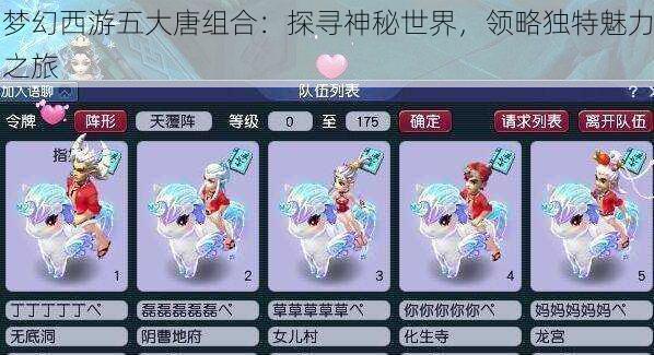 梦幻西游五大唐组合:探寻神秘世界,领略独特魅力之旅