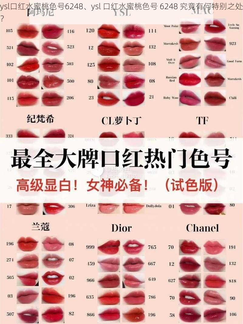 ysl口红水蜜桃色号6248、ysl 口红水蜜桃色号 6248 究竟有何特别之处?