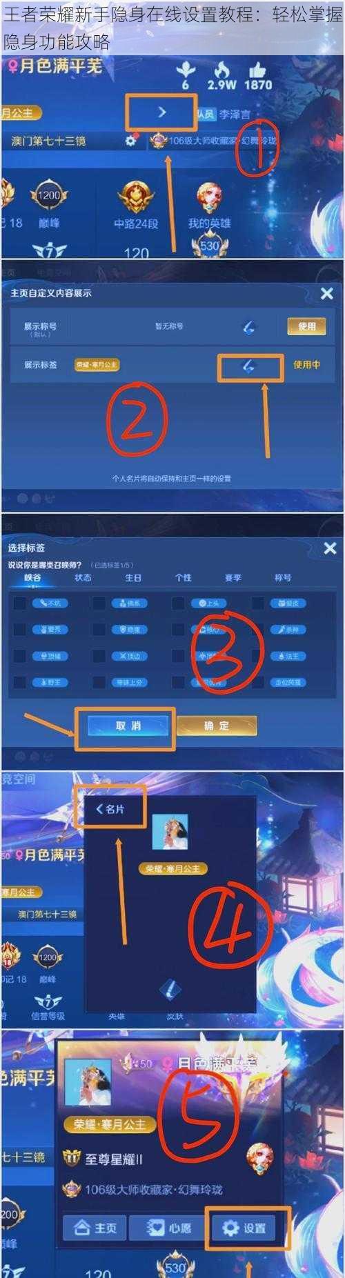 王者荣耀新手隐身在线设置教程:轻松掌握隐身功能攻略