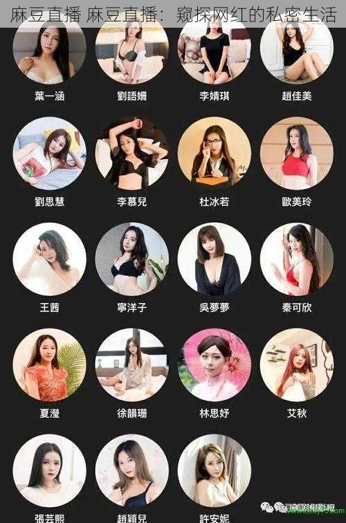 麻豆直播 麻豆直播:窥探网红的私密生活