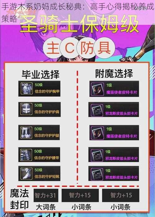 手游木系奶妈成长秘典:高手心得揭秘养成策略
