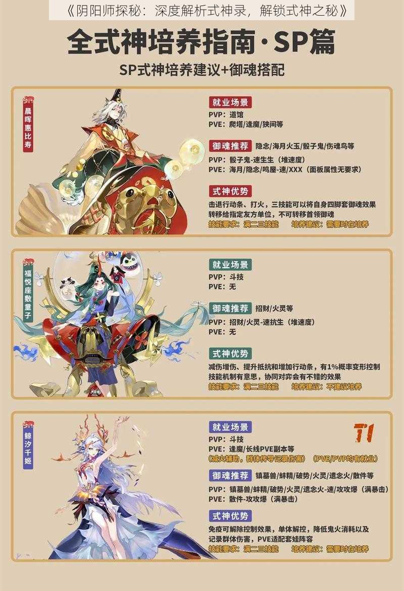 《阴阳师探秘:深度解析式神录,解锁式神之秘》