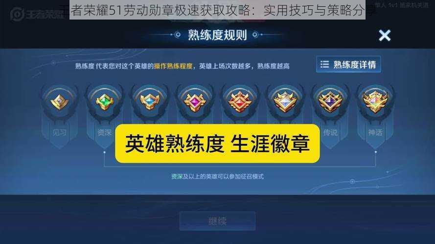 王者荣耀51劳动勋章极速获取攻略:实用技巧与策略分享
