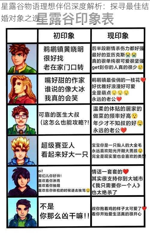 星露谷物语理想伴侣深度解析:探寻最佳结婚对象之选