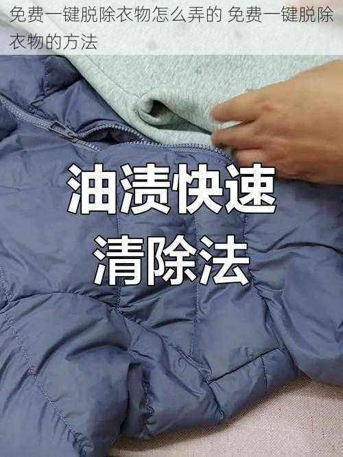 免费一键脱除衣物怎么弄的 免费一键脱除衣物的方法