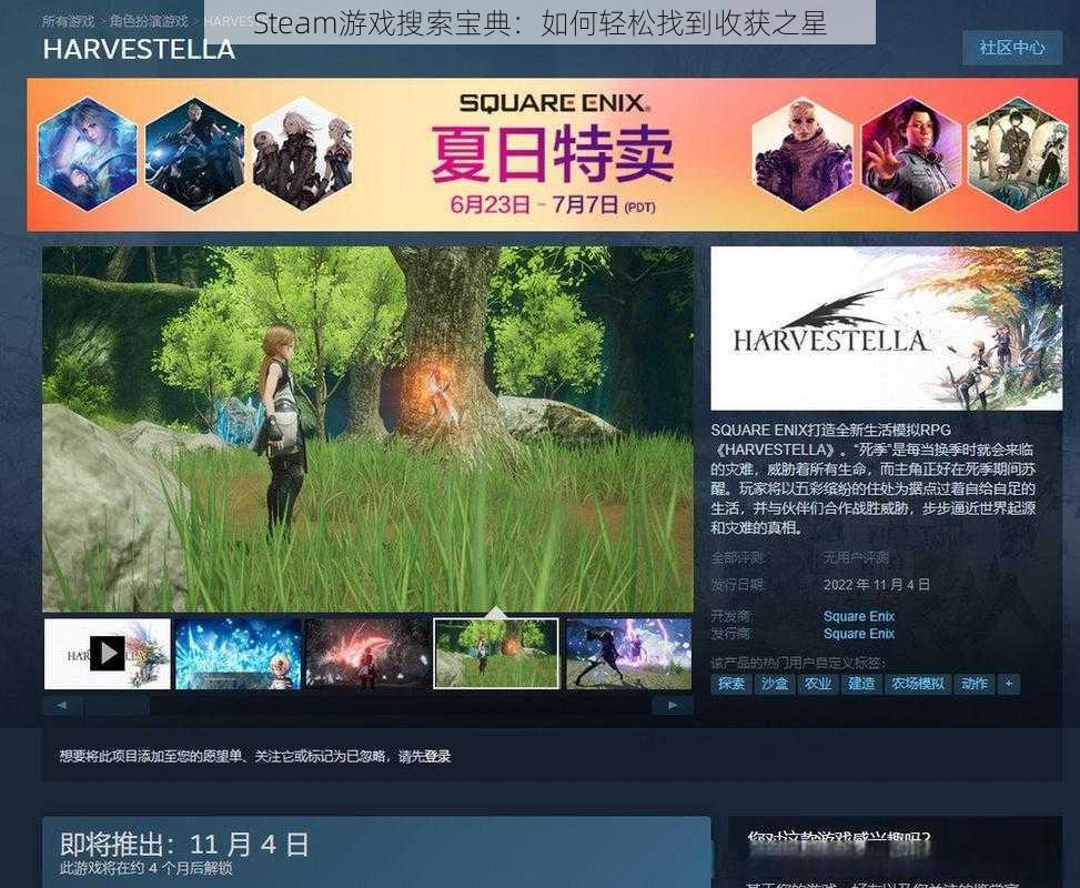 Steam游戏搜索宝典:如何轻松找到收获之星
