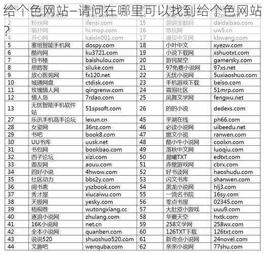 给个色网站—请问在哪里可以找到给个色网站?