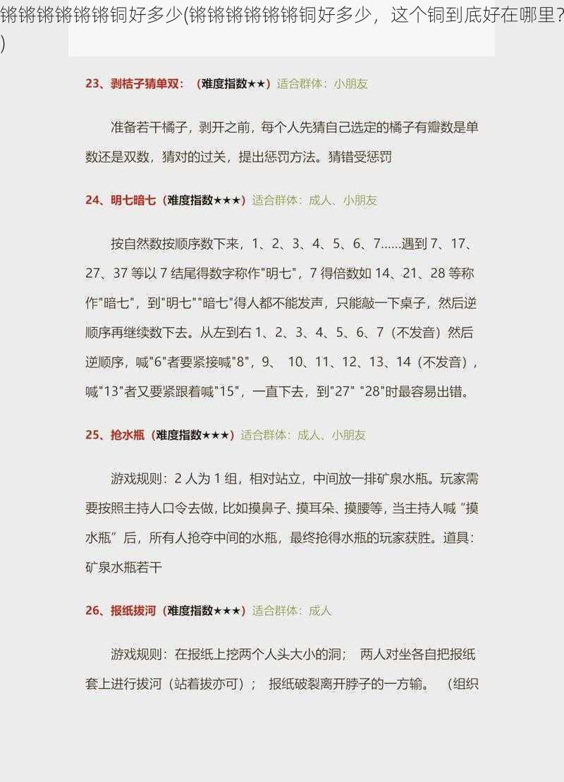 锵锵锵锵锵锵铜好多少(锵锵锵锵锵锵铜好多少,这个铜到底好在哪里?)