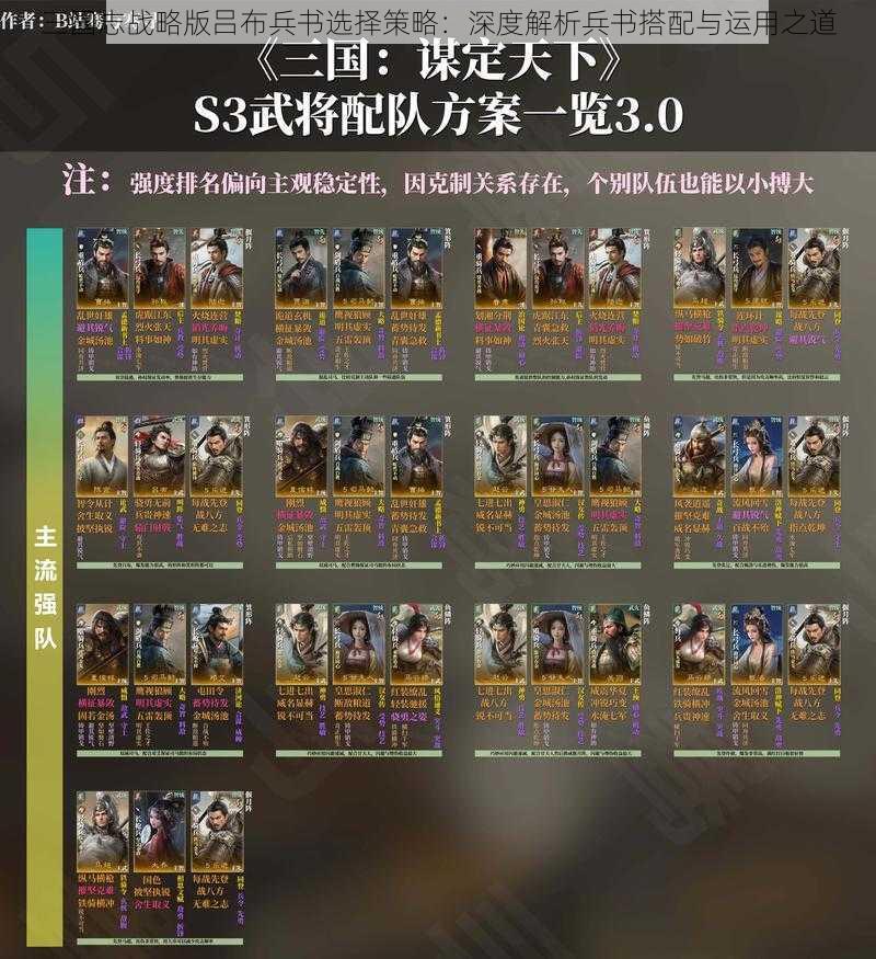三国志战略版吕布兵书选择策略:深度解析兵书搭配与运用之道