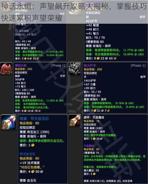 神话永恒:声望飙升攻略大揭秘,掌握技巧快速累积声望荣耀