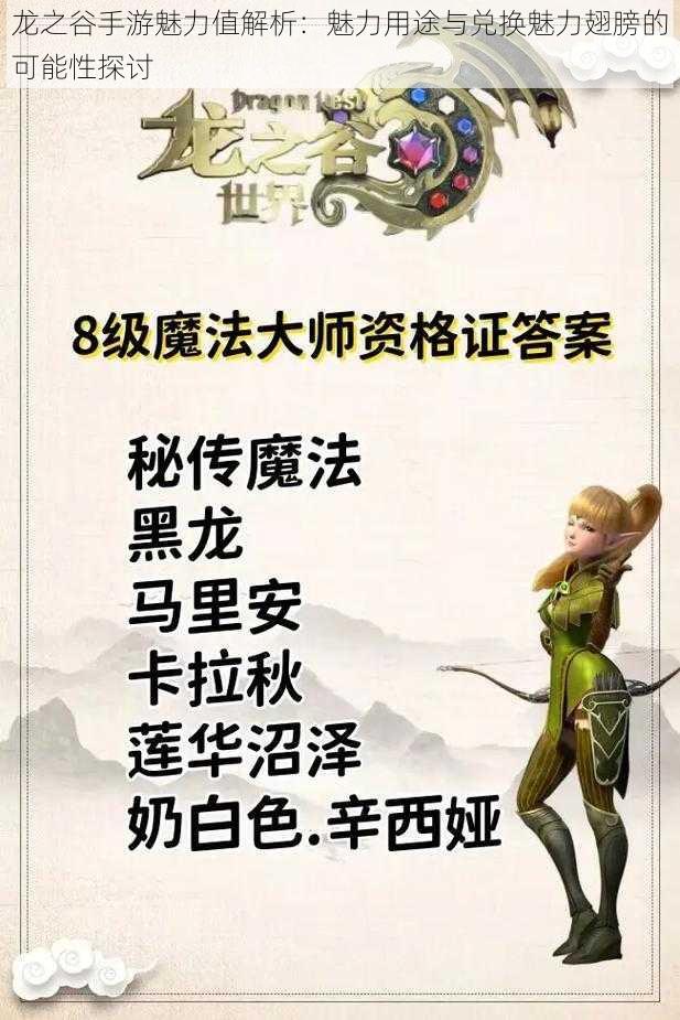 龙之谷手游魅力值解析:魅力用途与兑换魅力翅膀的可能性探讨
