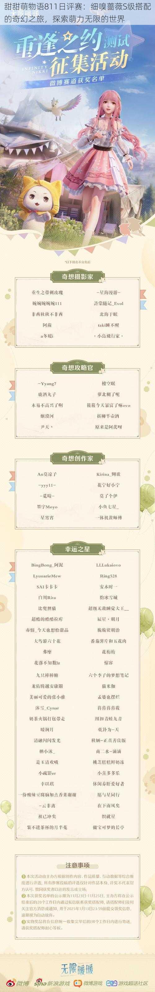 甜甜萌物语811日评赛:细嗅蔷薇S级搭配的奇幻之旅,探索萌力无限的世界