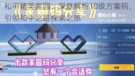 和平精英家园:深度解析10级方案码,引领和平之路探索之旅
