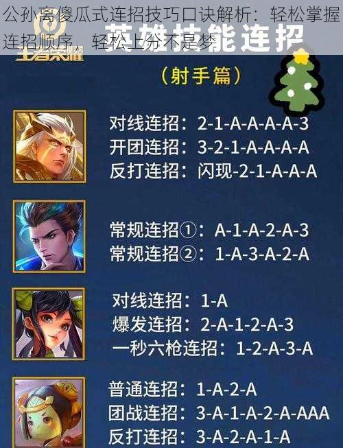 公孙离傻瓜式连招技巧口诀解析:轻松掌握连招顺序,轻松上分不是梦
