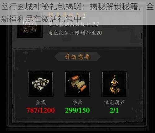 幽行玄城神秘礼包揭晓:揭秘解锁秘籍,全新福利尽在激活礼包中