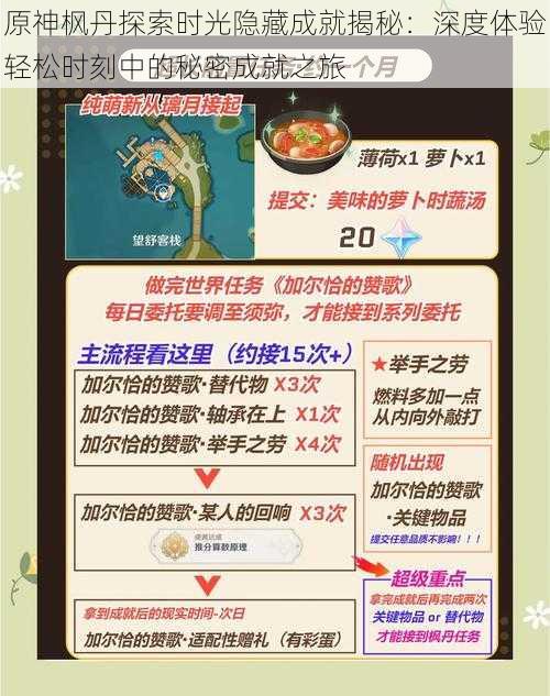 原神枫丹探索时光隐藏成就揭秘:深度体验轻松时刻中的秘密成就之旅
