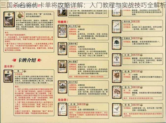 三国杀名将传卡单将攻略详解:入门教程与实战技巧全解析