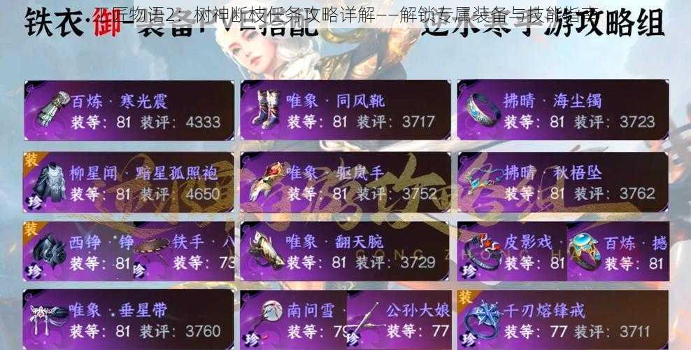 工匠物语2:树神断枝任务攻略详解——解锁专属装备与技能指南