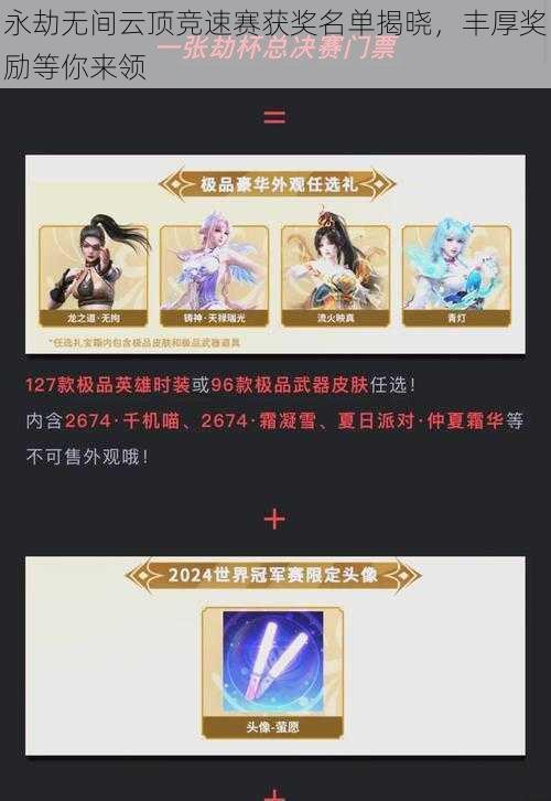 永劫无间云顶竞速赛获奖名单揭晓,丰厚奖励等你来领