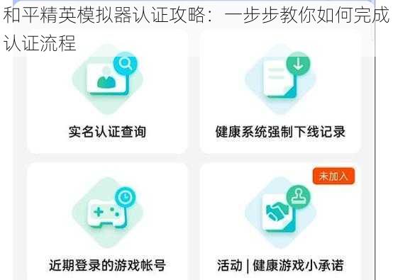 和平精英模拟器认证攻略:一步步教你如何完成认证流程
