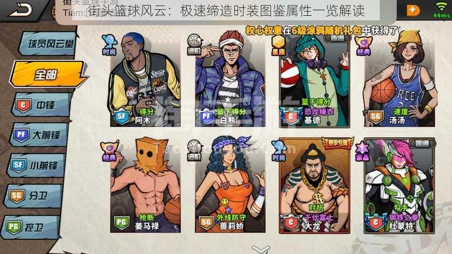 街头篮球风云:极速缔造时装图鉴属性一览解读
