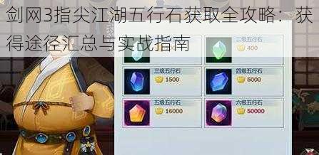 剑网3指尖江湖五行石获取全攻略:获得途径汇总与实战指南