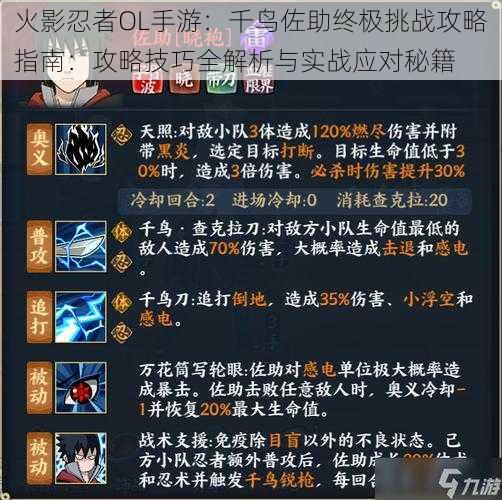 火影忍者OL手游:千鸟佐助终极挑战攻略指南:攻略技巧全解析与实战应对秘籍