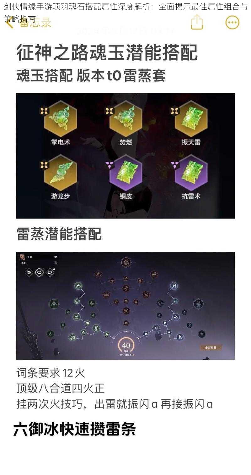 剑侠情缘手游项羽魂石搭配属性深度解析:全面揭示最佳属性组合与策略指南