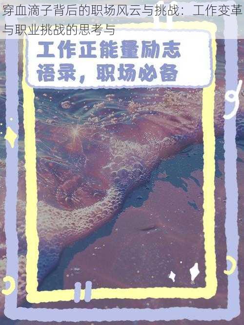 穿血滴子背后的职场风云与挑战:工作变革与职业挑战的思考与