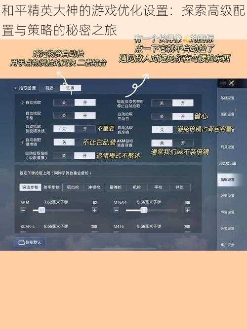 和平精英大神的游戏优化设置:探索高级配置与策略的秘密之旅