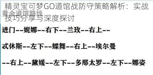 精灵宝可梦GO道馆战防守策略解析:实战技巧分享与深度探讨